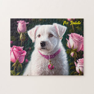 Kleiner Hund und Rose Puzzle