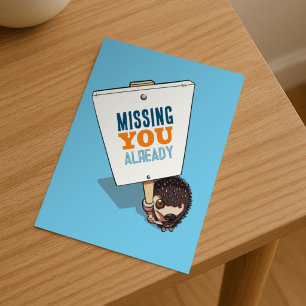 Kleiner Igel Vermisst dich schon Zeichen Cartoon Postkarte