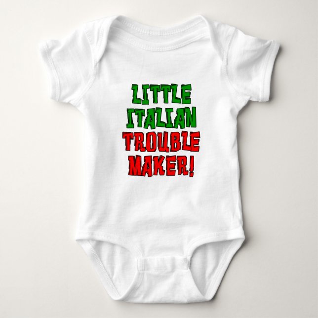 Kleiner italienischer Trouble Maker Baby Strampler (Vorderseite)