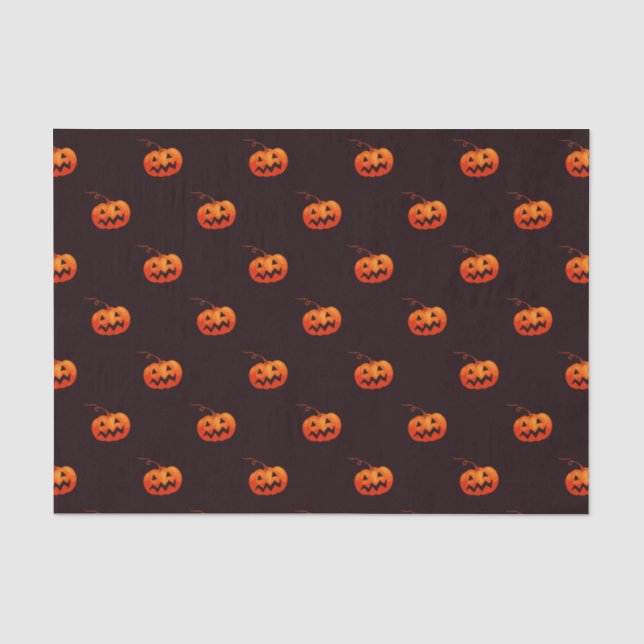 Kleiner Jack O' Lanterns 10lb Gewebepapier, weiß Seidenpapier (Vorderseite)