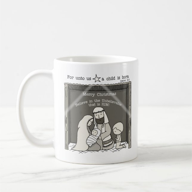 Kleiner Junge an der Manger-Merry-Weihnachtsfeier Kaffeetasse (Links)
