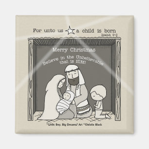 Kleiner Junge an der Manger-Merry-Weihnachtsfeier Magnet