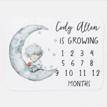 Kleiner Junge auf dem Mond Baby Milestone Personal