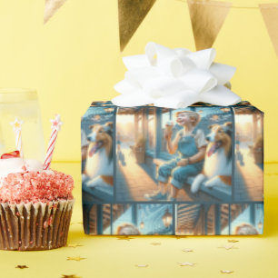 Kleiner Junge isst Eiscreme Geschenkpapier