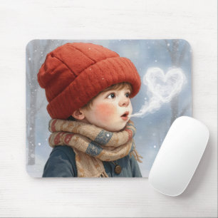 Kleiner Junge mit Atem des eisigen Herzens Mousepad