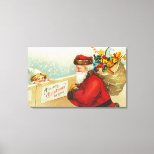 Kleiner Junge mit Blick auf den Zaun Leinwanddruck