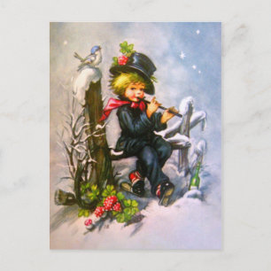 Kleiner Junge mit Flute Postkarte