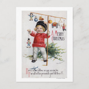 Kleiner Junge mit Geschenken Postkarte