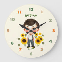 Kleiner Junge mit Sonnenblumen