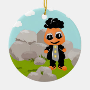 KLEINER JUNGE PUPPE KERAMIK ORNAMENT