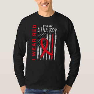 Kleiner Junge Sohn Herzkrankheit Bewusstseinsflagg T-Shirt