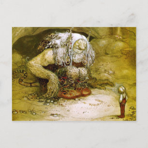 Kleiner Junge und Troll Postkarte