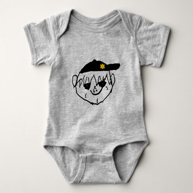 Kleiner Junge zeichnet  Baseballkappe mit Stern Baby Strampler (Vorderseite)