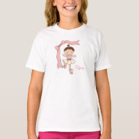 Kleiner KinderT - Shirt der Ballerina-(Brown-Haar)