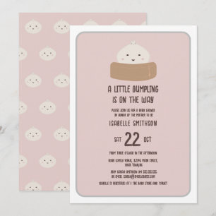 Kleiner Klops auf dem Weg Rosa Babyparty Einladung