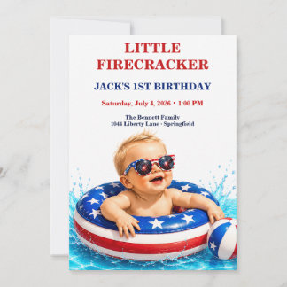 Kleiner Knallfrosch 1. Geburtstag Patriotisch Einladung