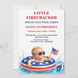 Kleiner Knallfrosch 1. Geburtstag Patriotisch Einladung