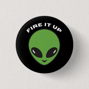 KLEINER Knopf - Alien schwarz Button