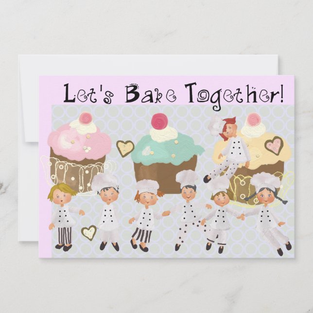 Kleiner Koch Backen Party 12x18 Einladung (Vorderseite)