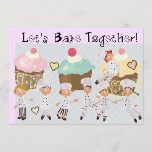 Kleiner Koch Backen Party 12x18 Einladung