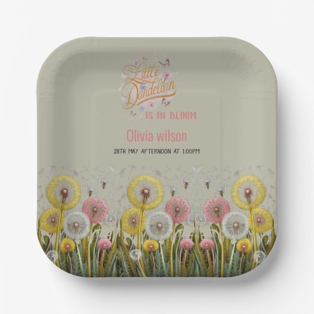 Kleiner Kronleuchter ist in Blütendusche Pappteller (Vorderseite)