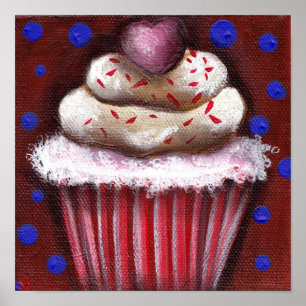 Kleiner Kuchen mit Herzen Poster