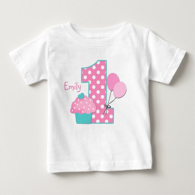 Kleiner Kuchen und Ballone Baby T-shirt (Vorderseite)