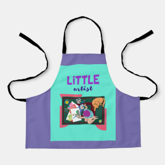 Kleiner künstlerischer Junge, der Kunst am Schürze