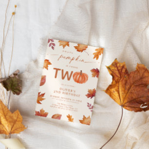 Kleiner Kürbis 2. Geburtstag Herbst  Einladung