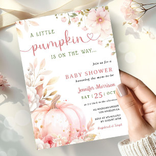 Kleiner Kürbis auf dem Weg Baby Shower Mädchen Her Einladung