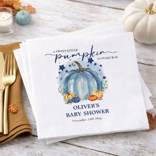 Kleiner Kürbis auf dem Weg Jungen Baby Shower Papi Serviette