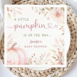 Kleiner Kürbis auf dem Weg Mädchen Herbst-Baby-Par Serviette