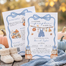 Kleiner Kürbis auf dem Weg zur Baby Shower im Herb