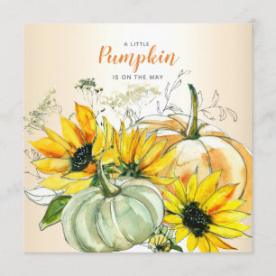 Kleiner Kürbis auf der Wasserfarbendusche Einladung