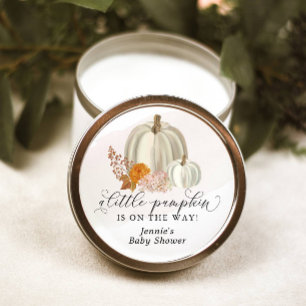 Kleiner Kürbis auf die Babydusche Runder Aufkleber