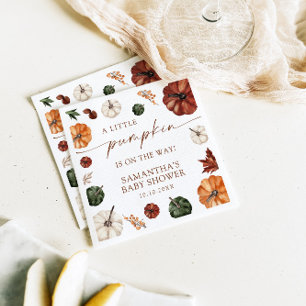 Kleiner Kürbis auf die Herbstdusche Serviette