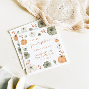 Kleiner Kürbis auf die Herbstdusche Serviette