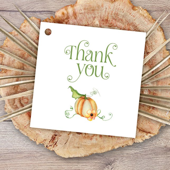 Kleiner Kürbis auf die neutrale Babydusche Geschenkanhänger (Von Creator hochgeladen)