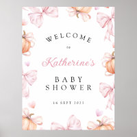 Kleiner Kürbis auf die Pink Bow Baby Dusche