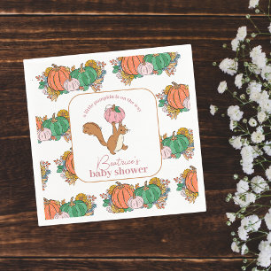 Kleiner Kürbis auf die Pink Girls Babydusche Serviette