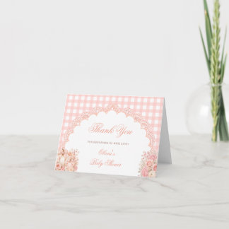 Kleiner Kürbis-Bogen-Gingham-Baby-Begrüßung-Dankes Dankeskarte