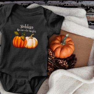 Kleiner Kürbis erstes Halloween Personalisiert Baby Strampler
