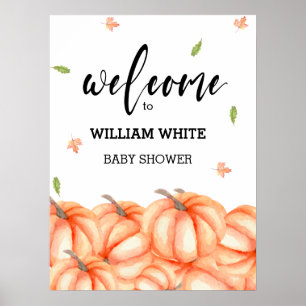 Kleiner Kürbis Halloween Herbst Baby Willkommen Po Poster
