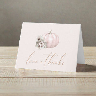 Kleiner Kürbis Herbst Baby Mädchen Shower Dankesch Dankeskarte