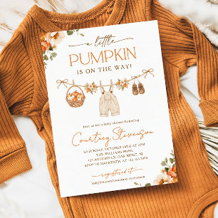 Kleiner Kürbis Herbst-Baby-Party Einladung