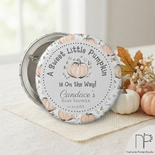 Kleiner Kürbis Herbst-Baby-Shower-Anstecker Button