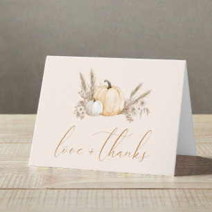Kleiner Kürbis Herbst-Baby-Shower-Dankeschön Dankeskarte