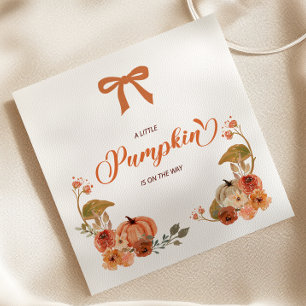 Kleiner Kürbis Herbst-Blumen-Baby-Party Serviette