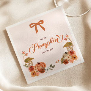 Kleiner Kürbis Herbst-Blumen-Baby-Party Serviette