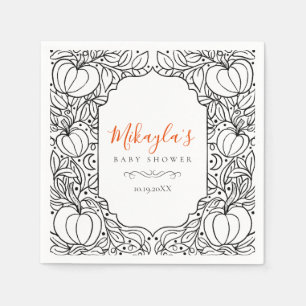 Kleiner Kürbis Herbst Halloween Baby Shower Serviette